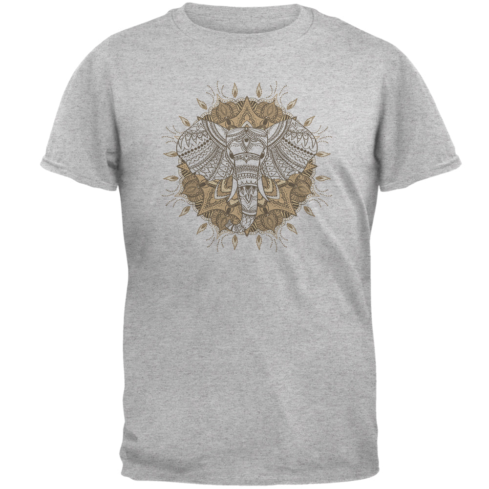 Henna Mandala Elephant Mens T Shirt