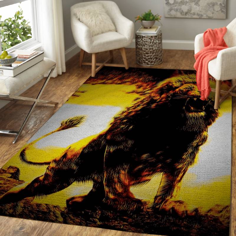 Golden Lion – Animals Area Rug Carpet