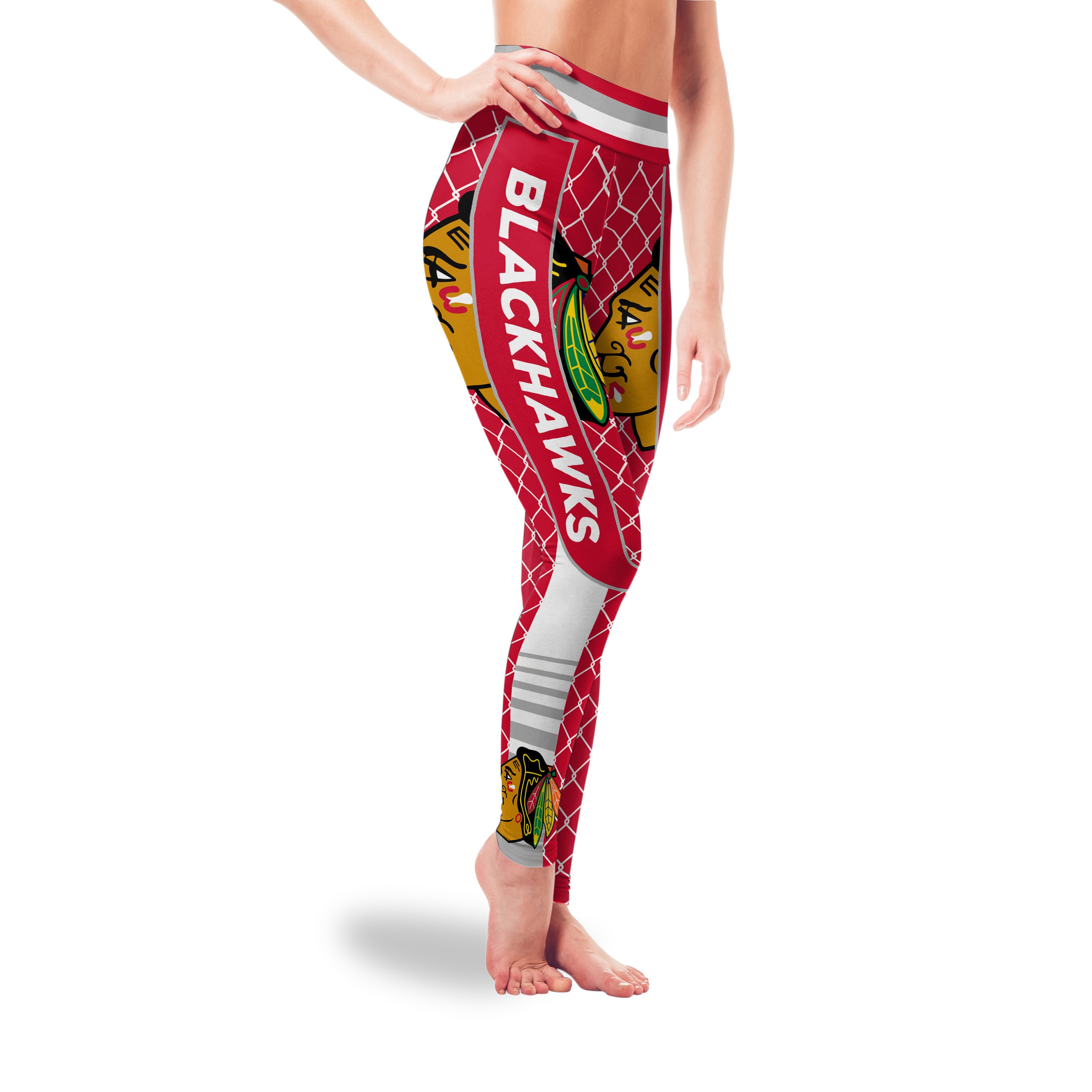 Small Line Circle Stylish Fashion Chicago Blackhawks Leggings