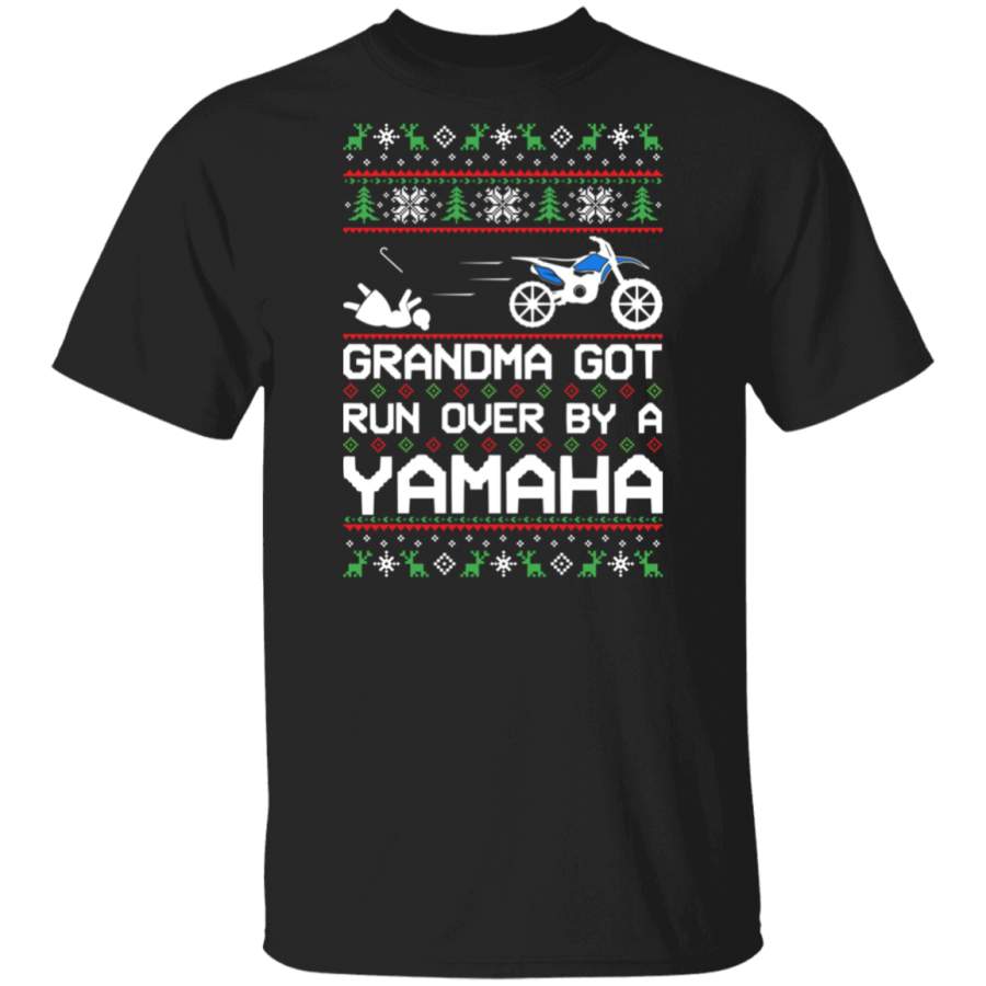 Yamaha Dirt Bike Motorcycle Ugly Christmas Grandma Got Run Over T-Shirt