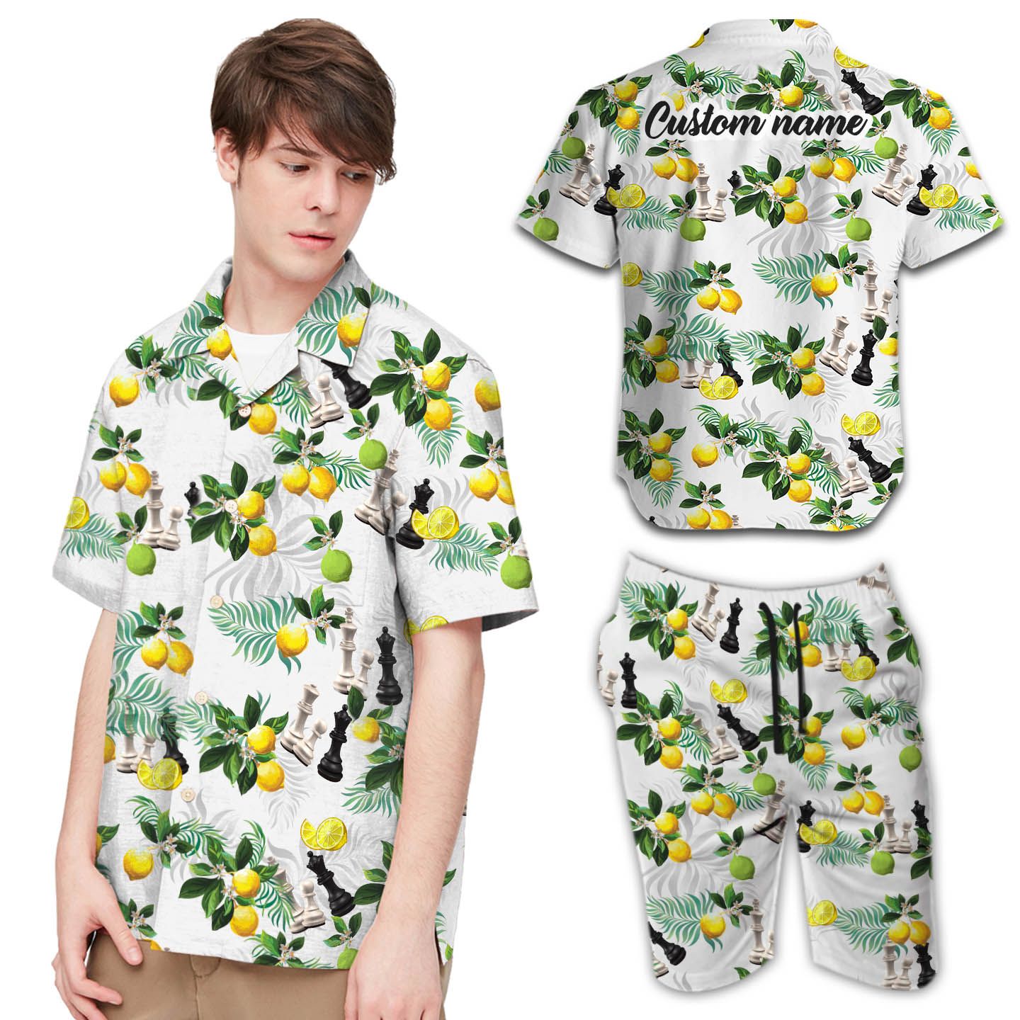 Chess Lemon Custom Name Men Hawaii Shirts For Sports Lovers In Daily Life Ha7910