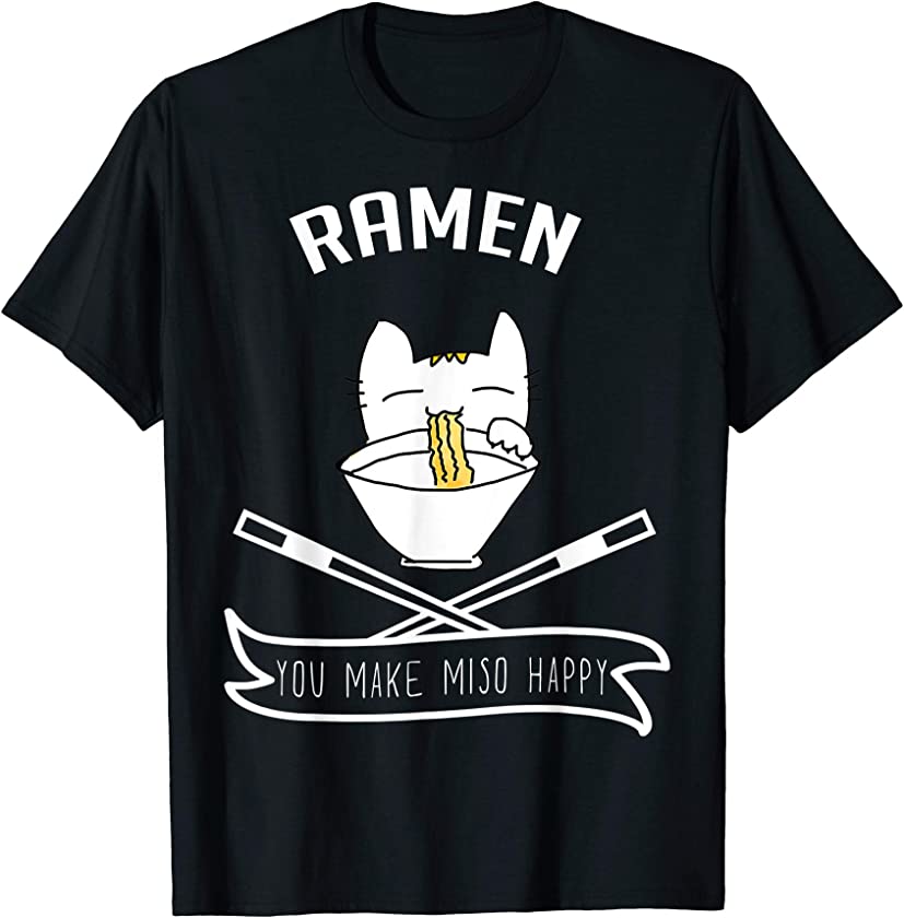 Ramen Noodle T-shirt – Funny Cat Kitty Kitten Ramen T-shirt