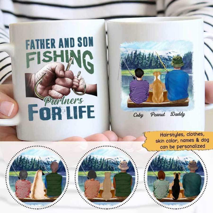 Father & Son Fishing Partners Personalized Mug