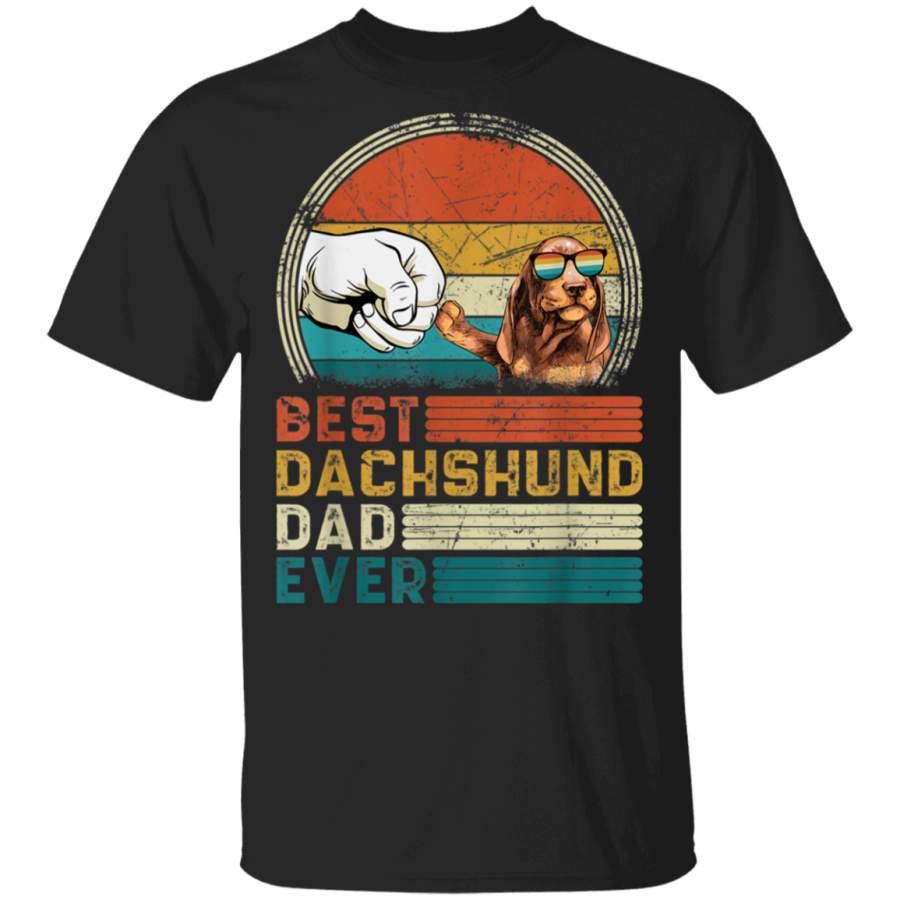 Distressed Best Dachshund Dad Ever Fathers Day Gift TShirt