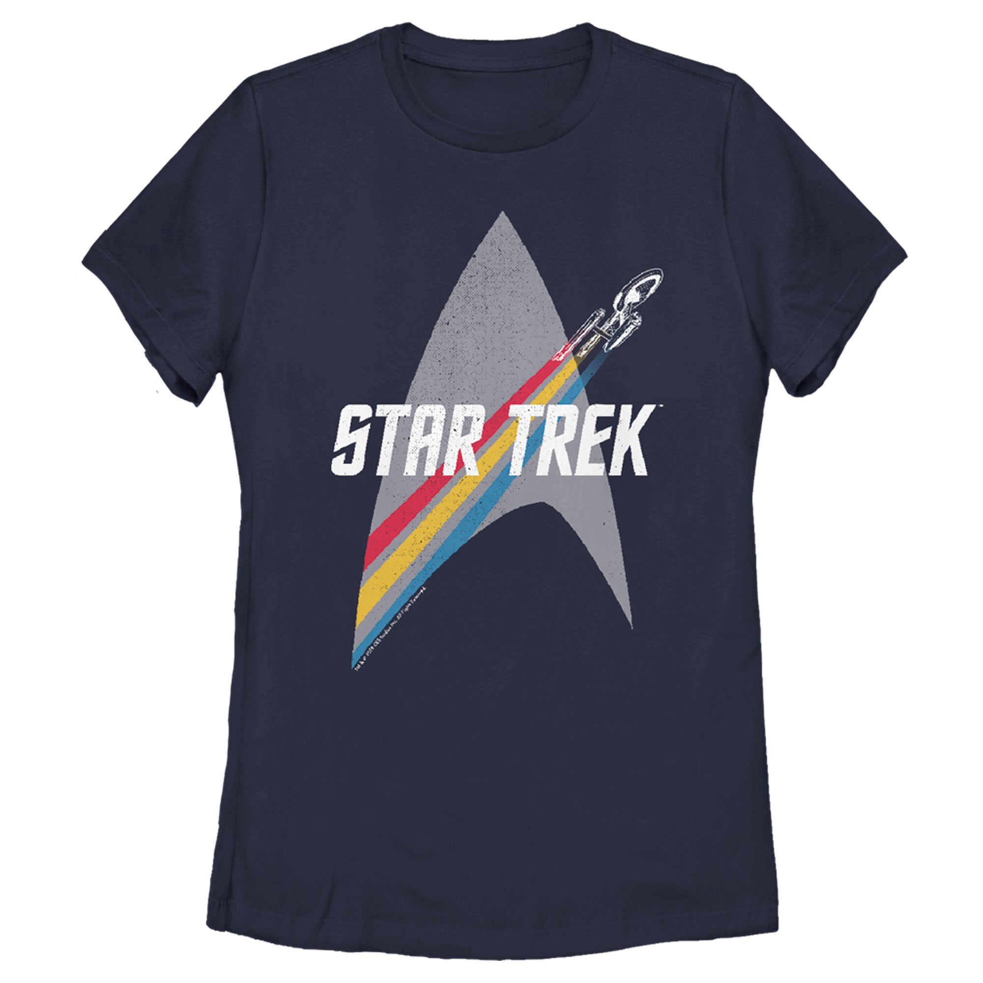 Women’S Star Trek Enterprise Starfleet Rainbow Streak T-Shirt