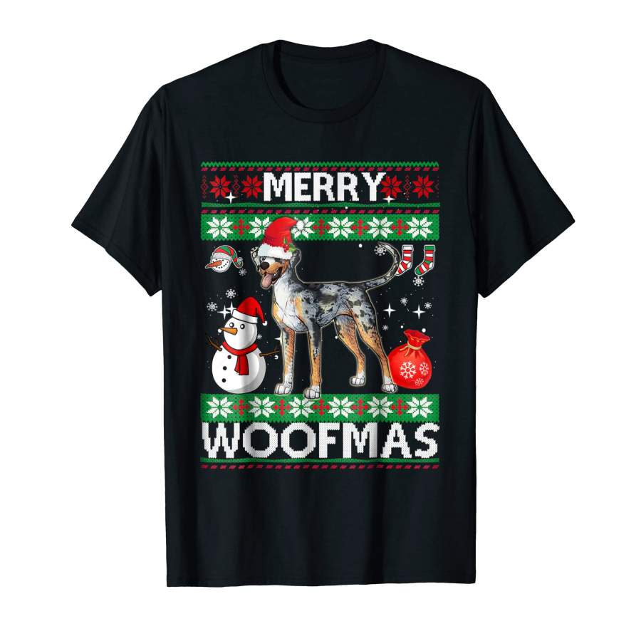 Adorable Catahoula Leopard Dog Merry Woofmas Christmas For Men and Women T-Shirt, Quotes T Shirt, Funny t shirt