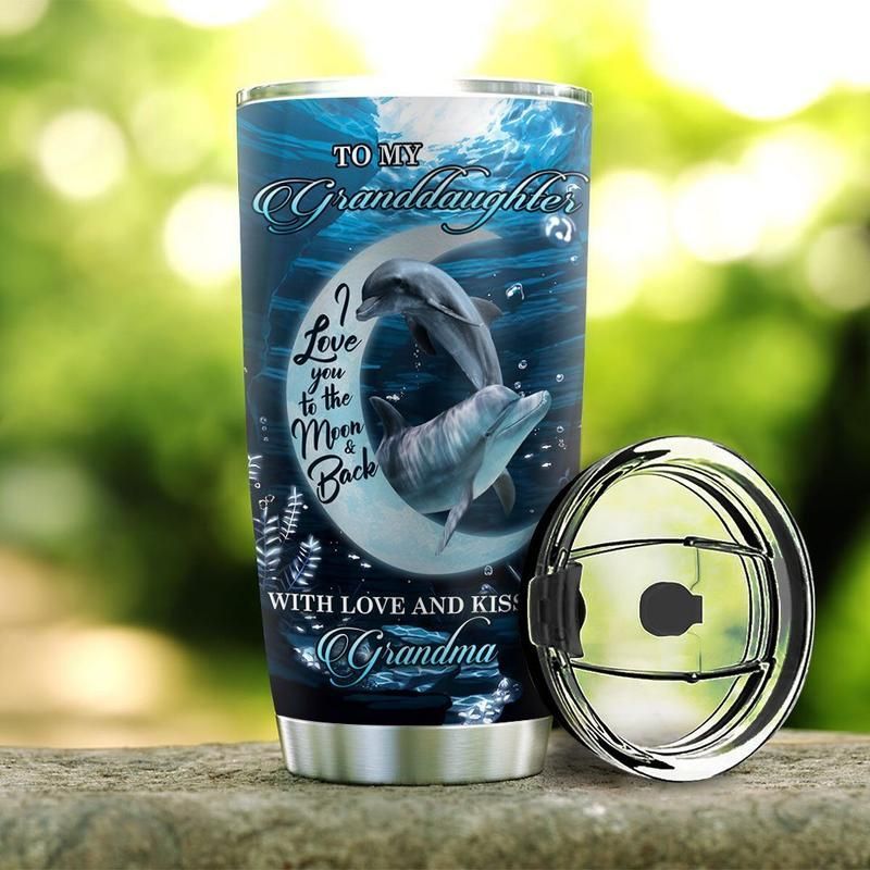 Blueztumbler Dolphin Love You To The Moon Stainless Steel  Cup