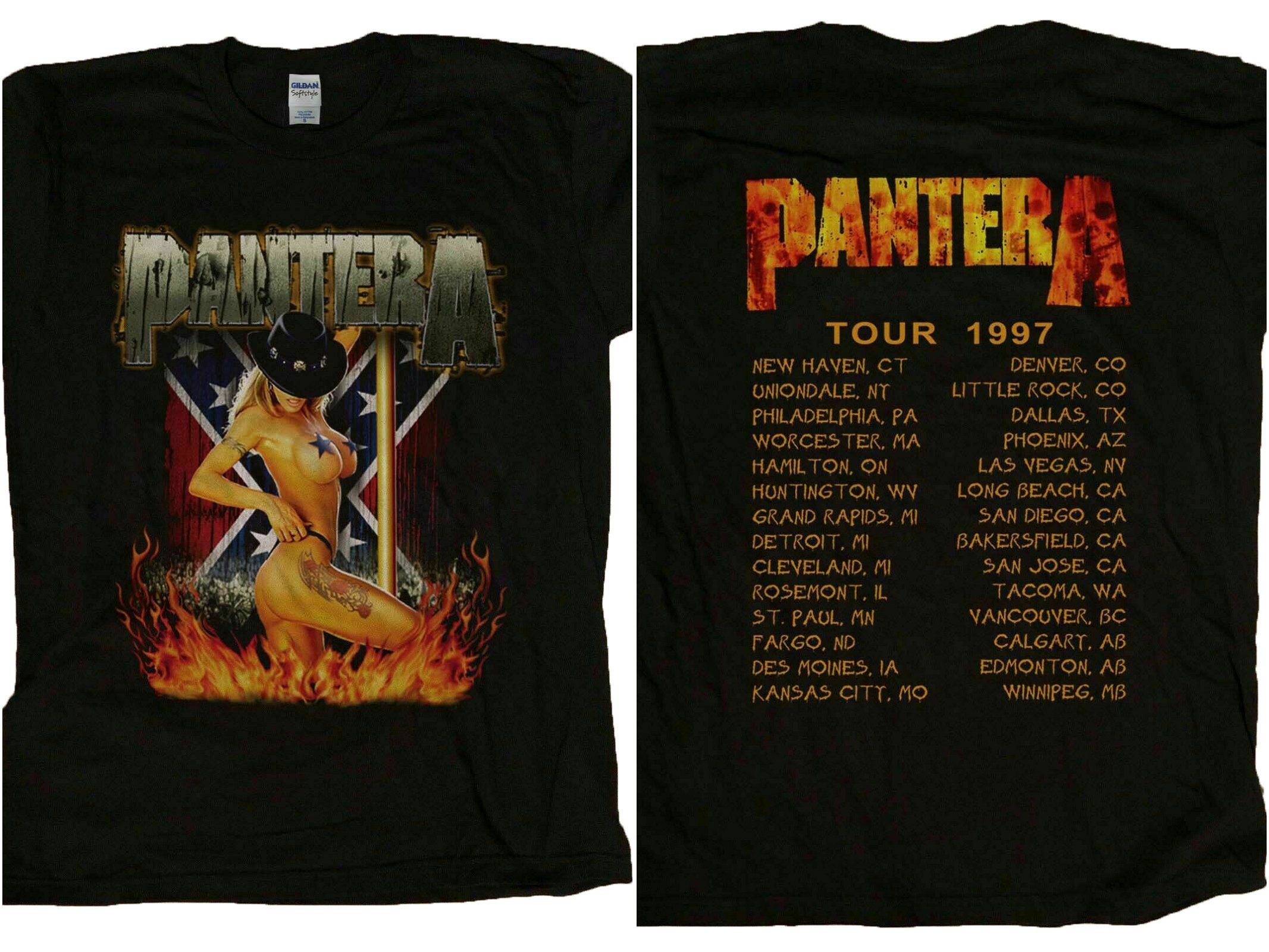 VTG 90’s Pantera Girls Cowboy Tour Concert America 1997 T-Shirt