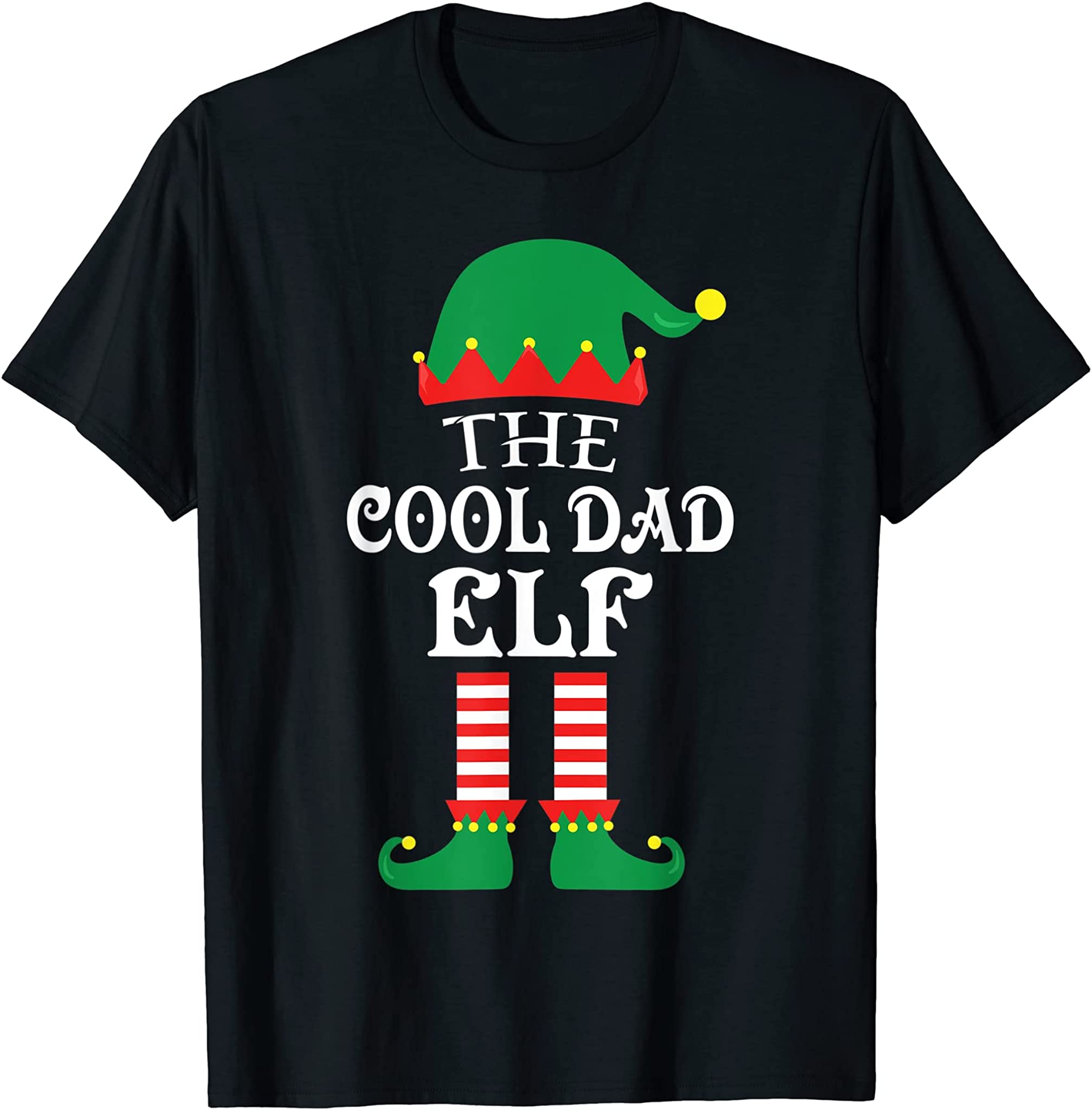 The Cool Dad Elf Matching Family Group Christmas Pajama T-Shirt