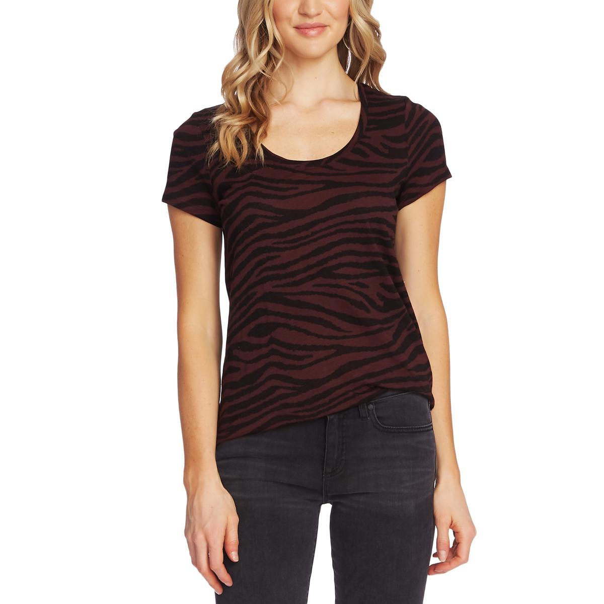 Tranquil Womens Tiger Print Short Sleeves T-Shirt