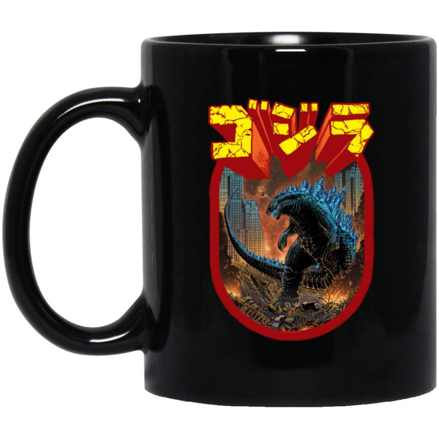 Godzilla Vintage Funny Mug Black Mug