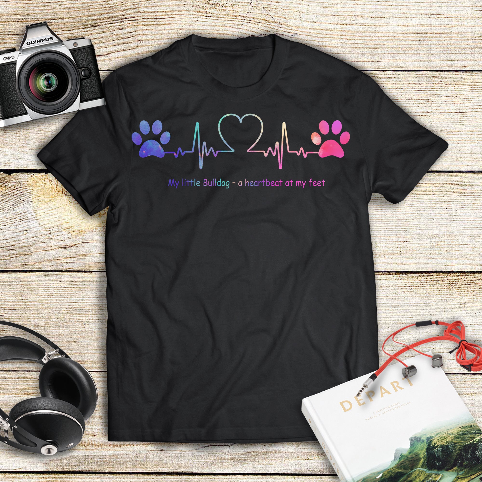 My little Bulldog – a heartbeat at my feet – Standard T-shirt