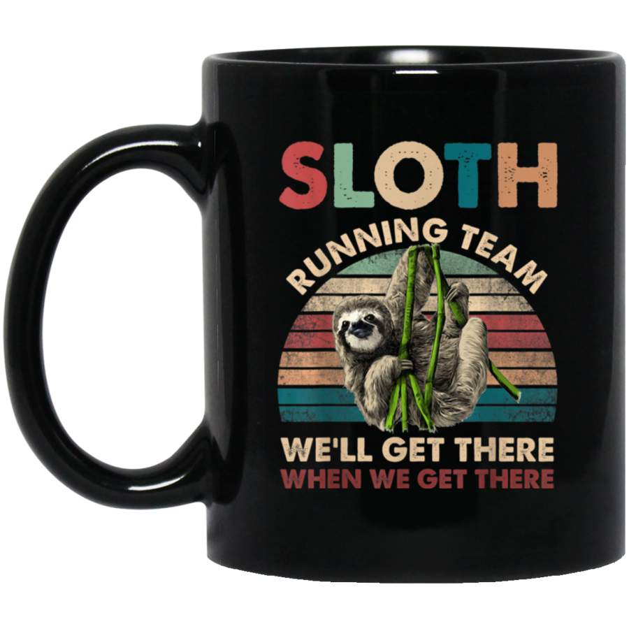 Vintage Sloth Running Team We’ll Get There Funny Sloth 11 oz Mug