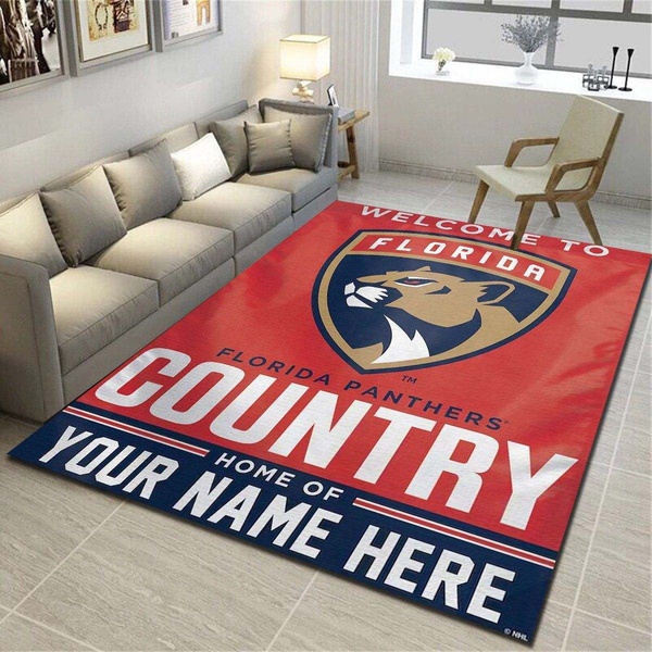 Florida Panthers Personalized Rug, Team Living Room Bedroom Carpet, Customized Floor Decor