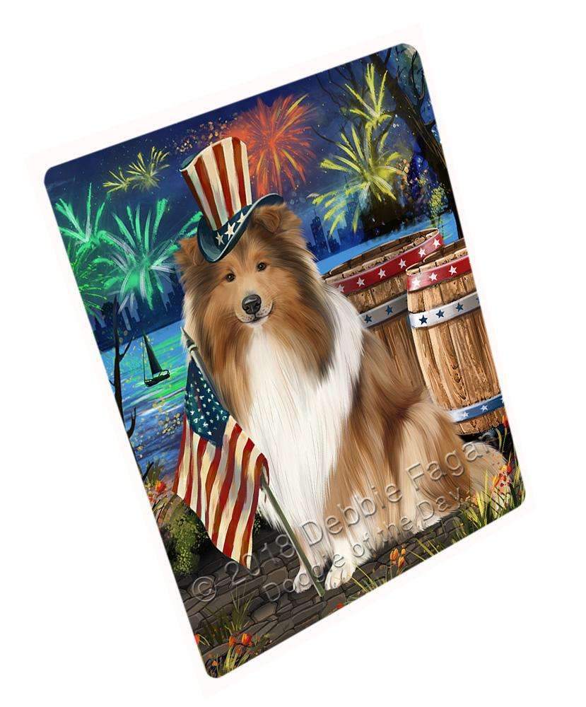 4Th Of July Independence Day Firework Rough Collie Dog Blanket Blnkt103899