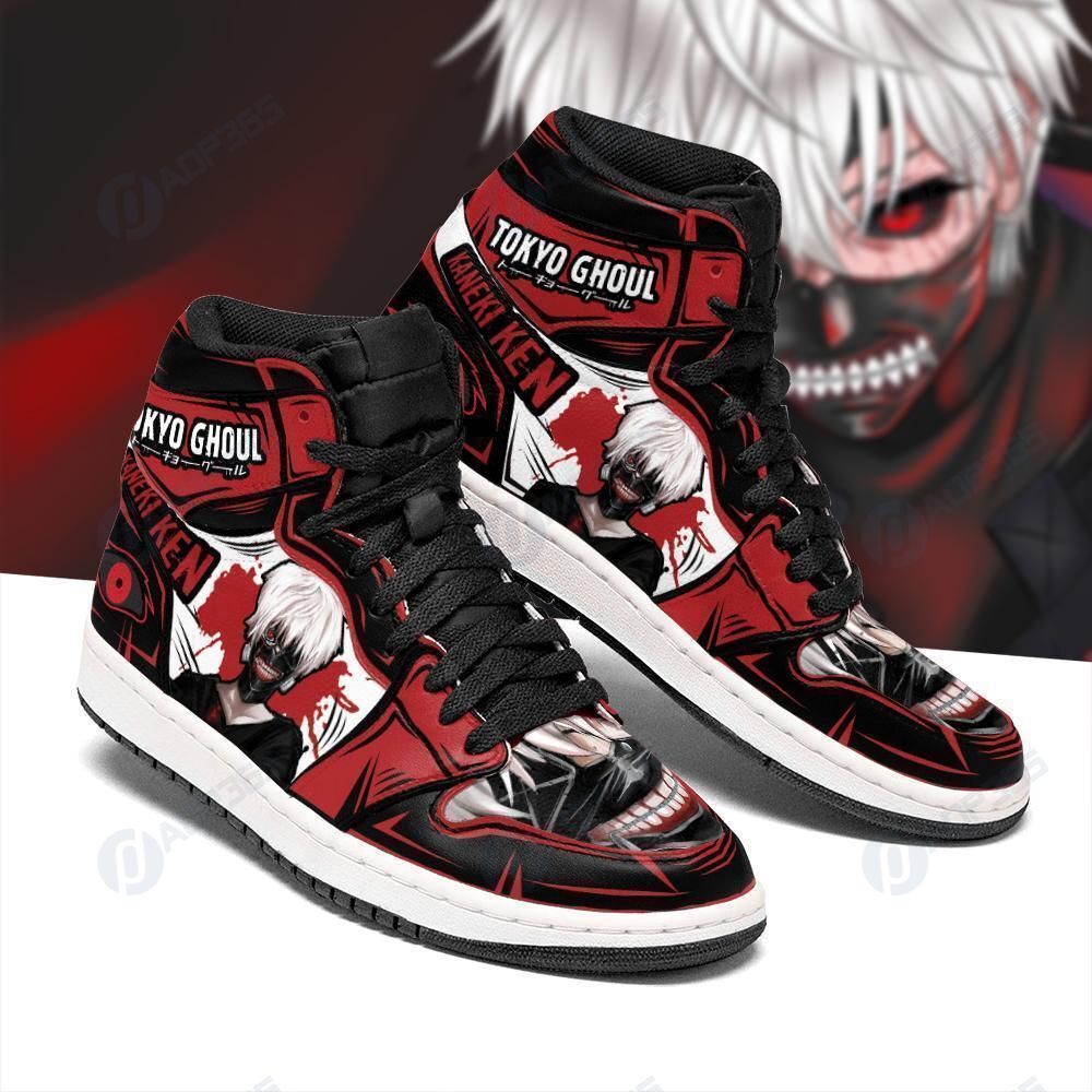 Ken Kaneki Sneakers Tokyo Ghoul Anime High Top Shoes Custom Air Jordan 13 Shoes Hajd2403093