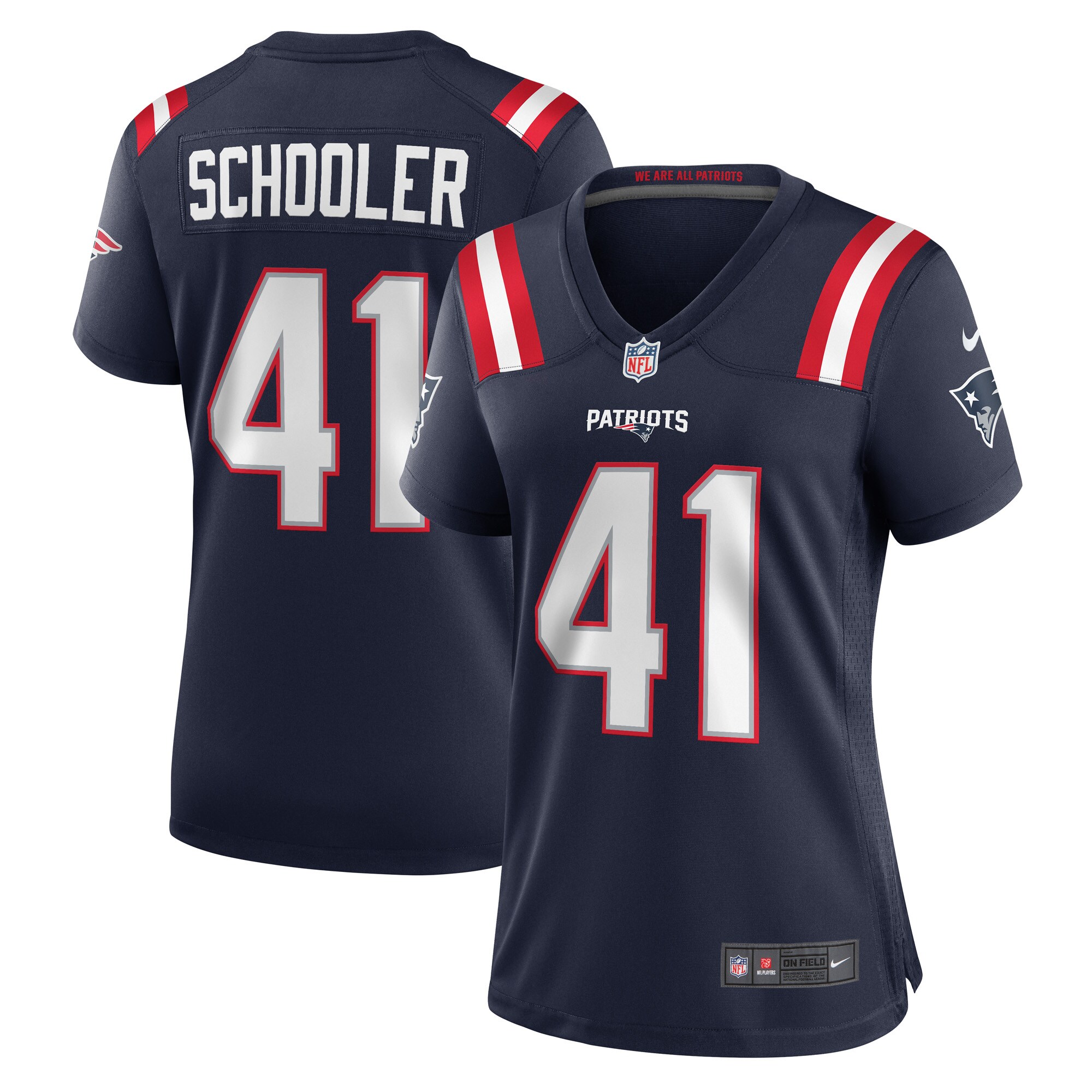 Brenden Schooler New England Patriots Women's Game Player Jersey – Navy