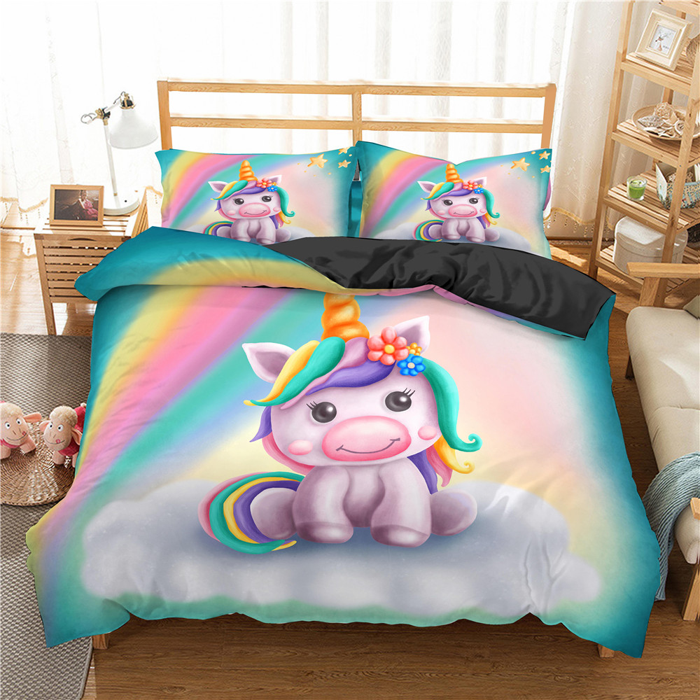 3D Cartoon Mermaid Bedding Set Luxury Unicorn And Bedroom Creative Decoration Duffle Cover Pillowcase Duvet Covers