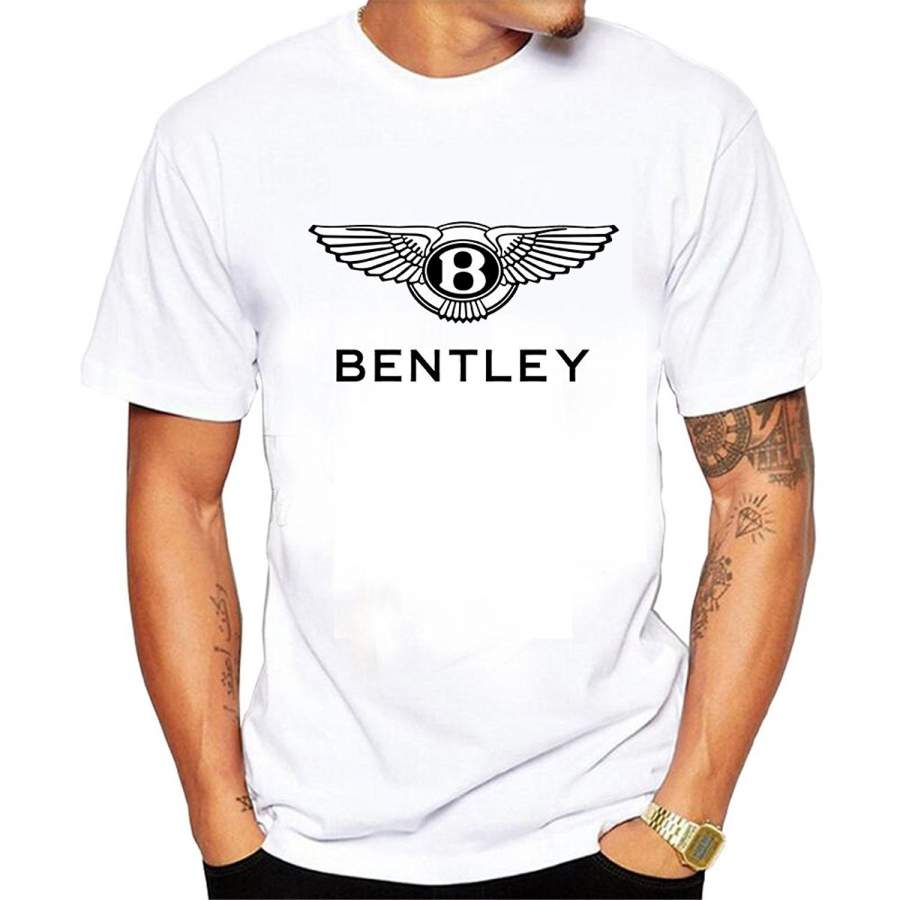 Bentley Logo Men T Shirt Fashion Short Sleeved T-Shirts Black Summer Funny Tee Shirt For Mens