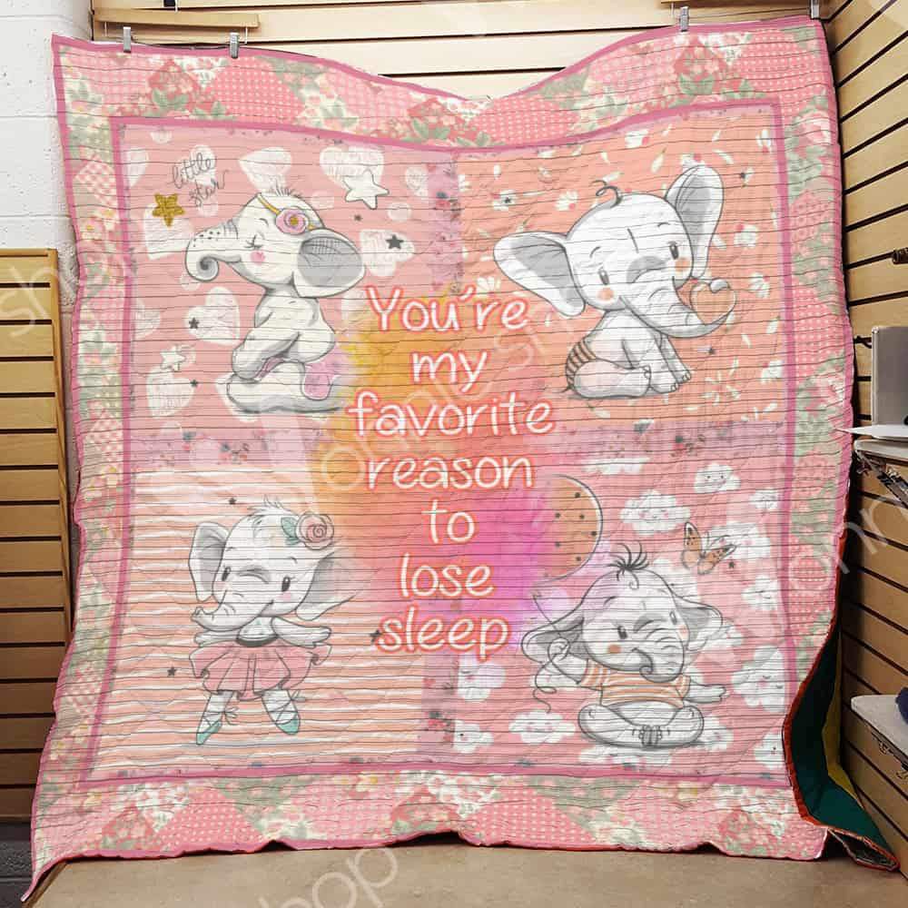 White Elephant  You’Re My Favorite Reason To Lose Sleep  Quilt Blanket