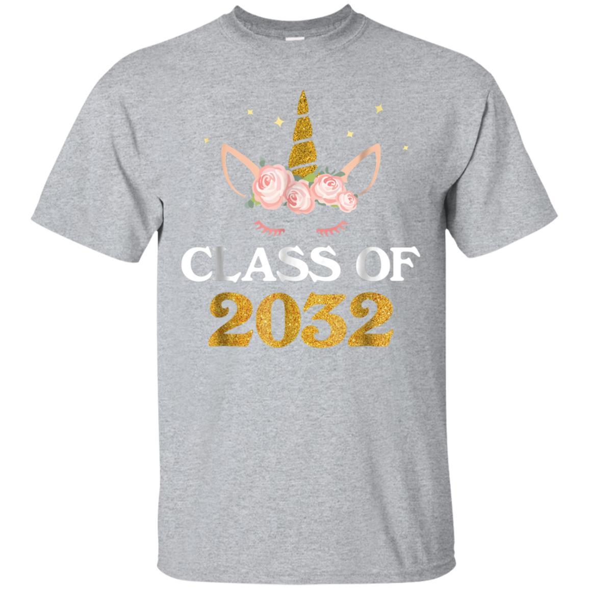 Class of 2032 Unicorn Grow with me Cute T Shirt