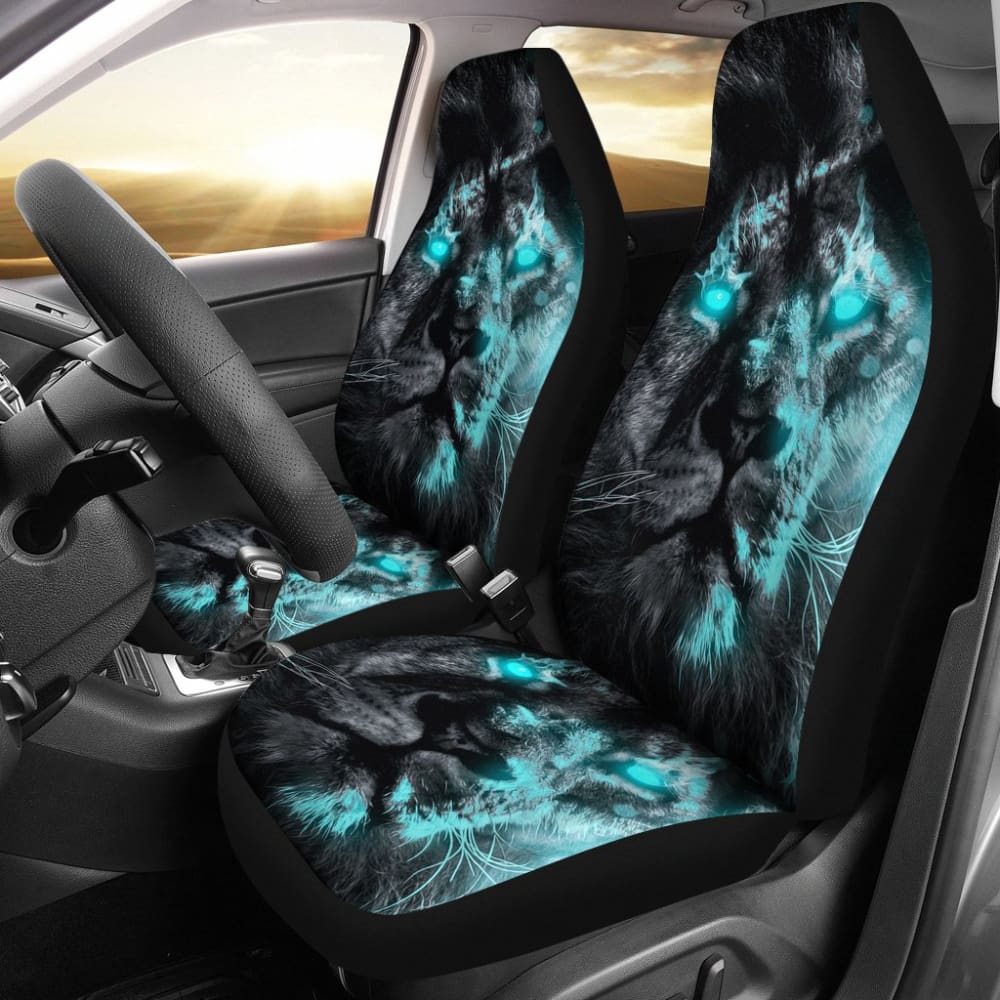 Thunder Lightning Blue Eyes Lion Car Seat Covers 212702