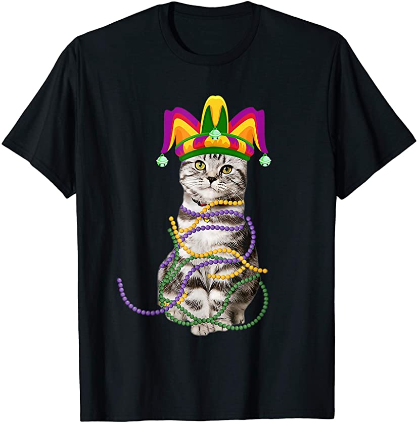 Mardi Gras Cat Kitten Lover Costume Mardi Gras T-Shirt