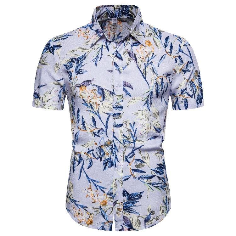 Blue Hawaii Floral Shirt Series Short Sleeved Lapel Shirts Ha46690