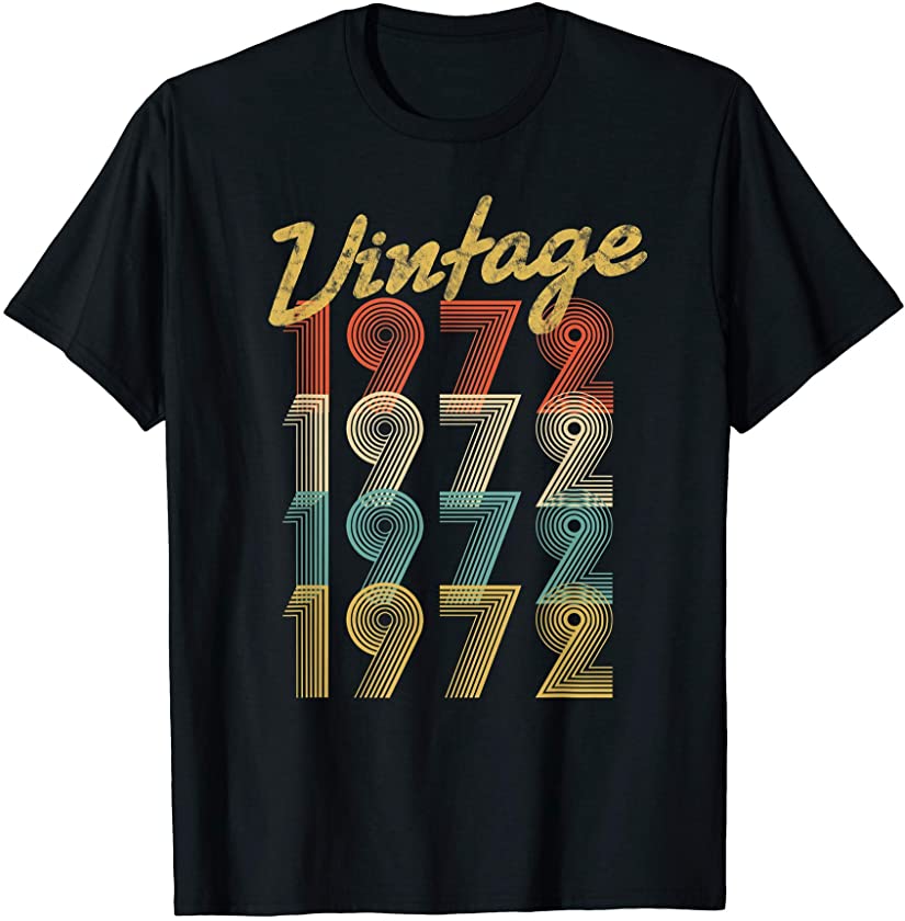 49th Birthday Gift Vintage 1972 Retro Pop Style 49 yrs old T-Shirt