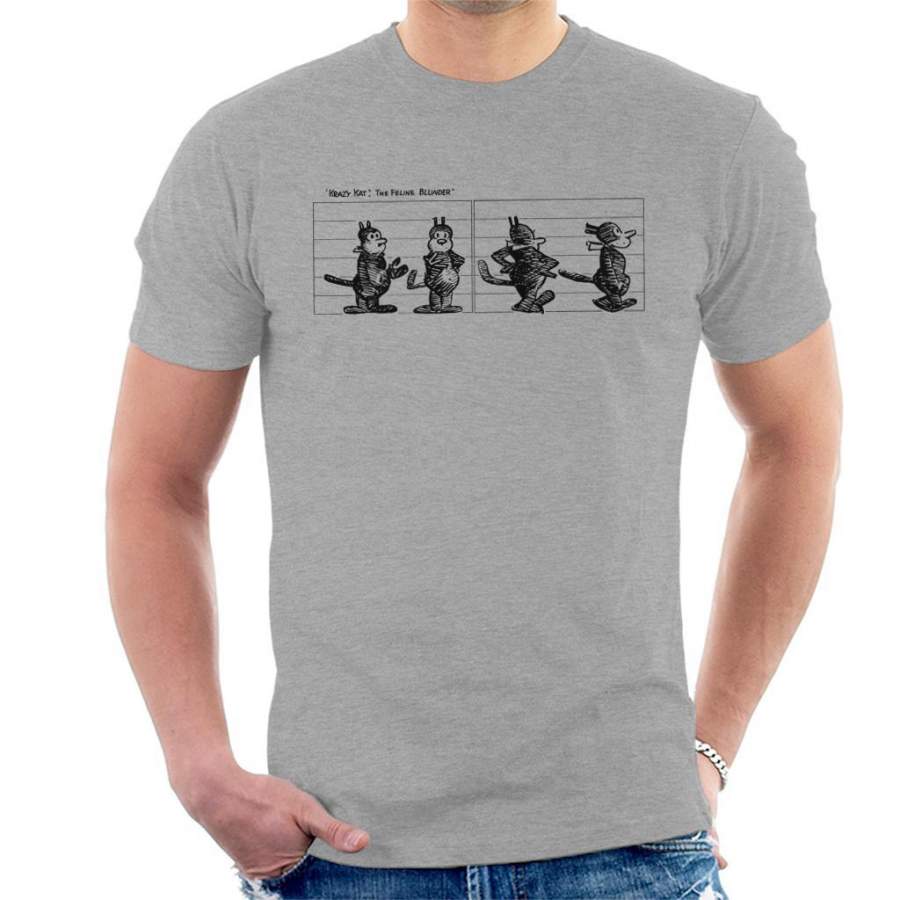 Krazy Kat Lineup Feline Blunder Men’s T-Shirt