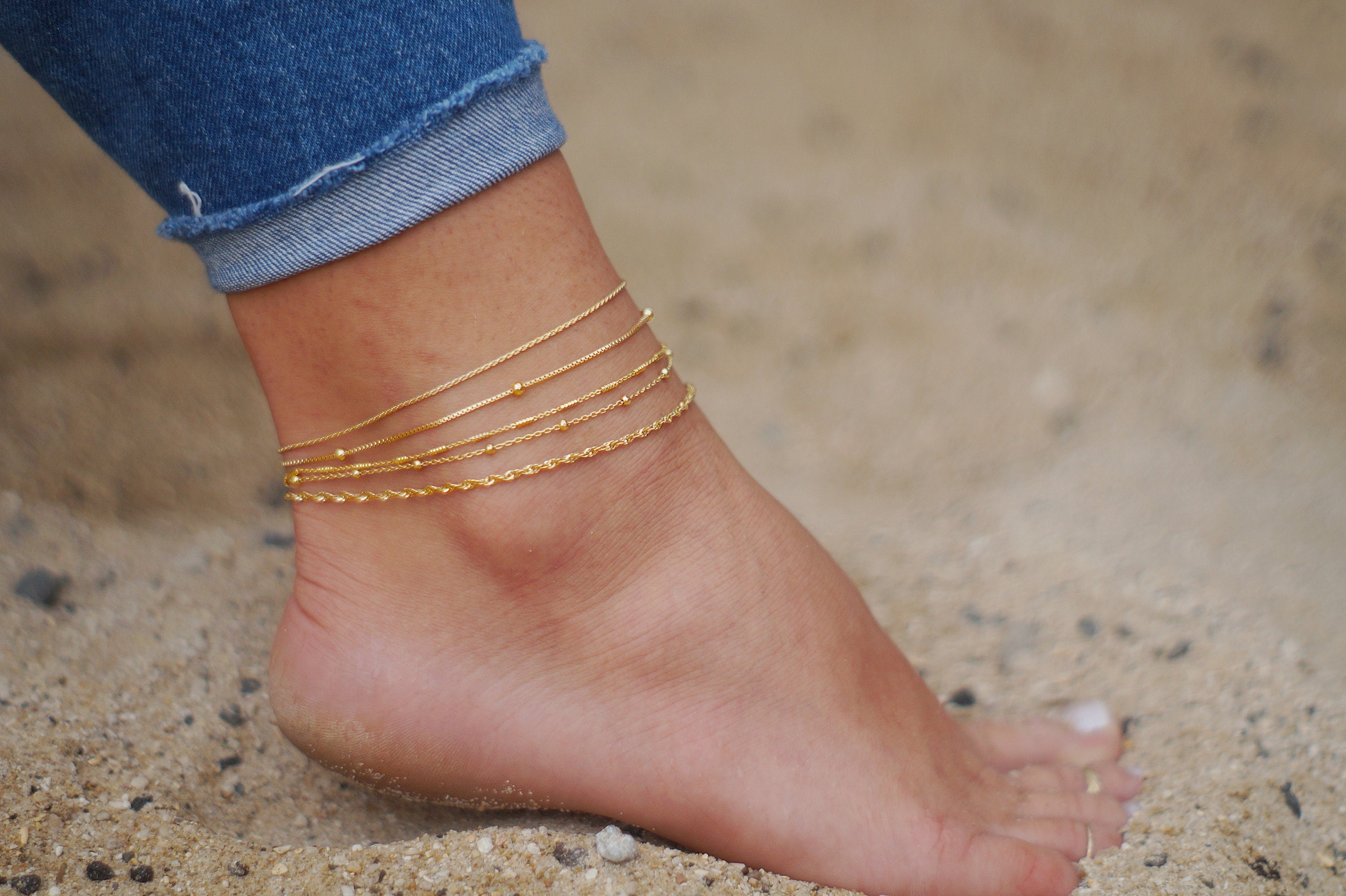 Anklets • Simple Gold Anklets • Layered Gold Anklets • Anklets for Women • Select a Style • Gold Anklets • Delicate Anklets