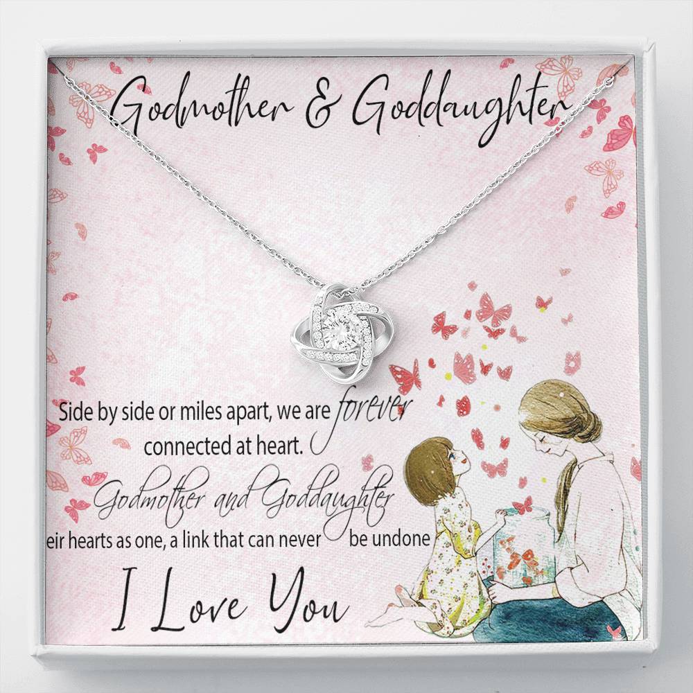 Jewelry For Godmother, Mother Day Gift, Love Knot Necklace, Godmother & Goddaughter Necklace, Birthday Gift For Godmother From Goddaughter, Godmother Gift,