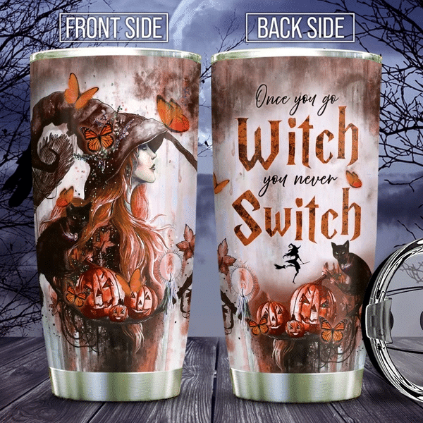 Witch Switch Pumpkin Halloween Stainless Steel Tumbler