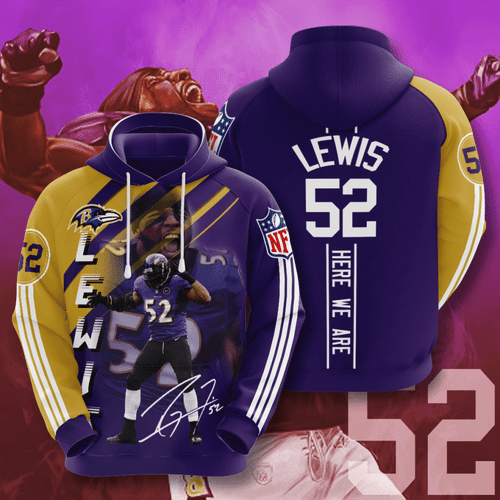 Baltimore Ravens Ray Lewis 25 Unisex 3D Hoodie Gift For Fans