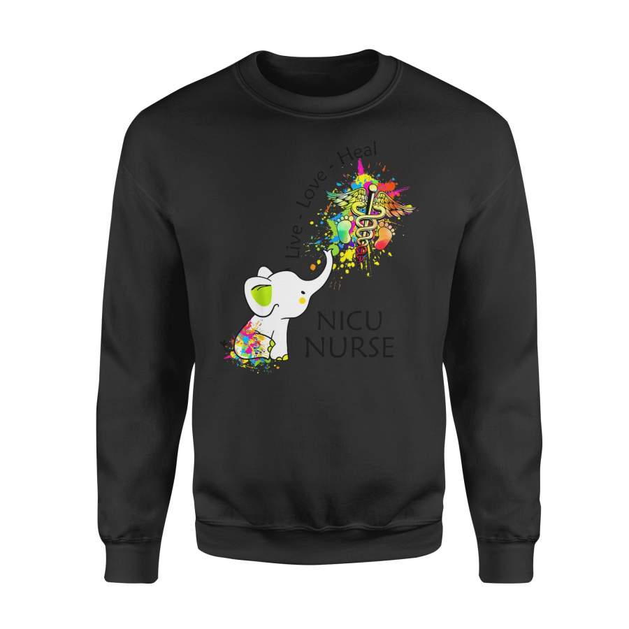 Nurse gift idea Elephant Live Love Heal – Standard Fleece Sweatshirt