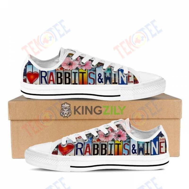 Mens Womens Love Rabbits Wine Low Top Shoes Custom Print Footwear Converse Sneakers TMT569