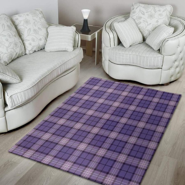 Purple Plaid Tartan Area Rug