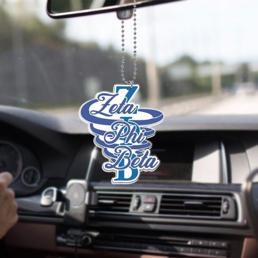 Zeta Phi Beta 1920 Zpb Greek Letters Royal Blue And White Car Hanging Ornament