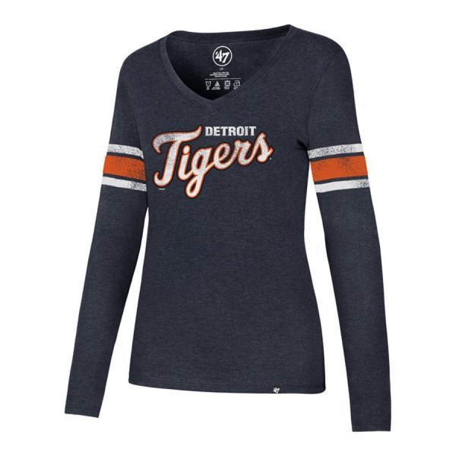 Detroit Tigers Knockaround ’47 Club Stripe Ls T-Shirt 3D All Over Print