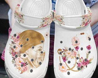 Nurse Flower Crocs Crocband Clog Clog Comfortable For Mens And Womens Classic Clog Water Shoes Comfortable