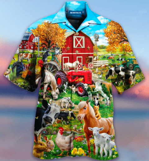 High Quality Amazing Happy Farm Hawaii Aloha Shirts Ha48388