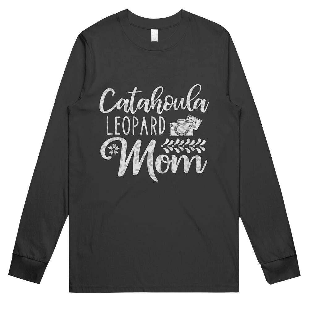 Catahoula Leopard Dog Mom Cute Paw Pet Owner Dog Lovers Long Sleeve T Shirts