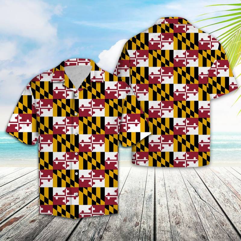 Maryland Flag Hawaii Shirt Ha12958