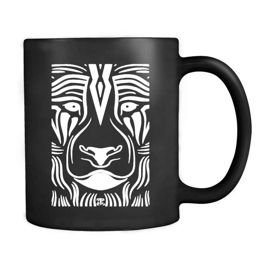 Tribal Lion Maori Native Polynesian Tattoo Art Goa Burning Man Festival Psy Techno Ethnic Boho Mug