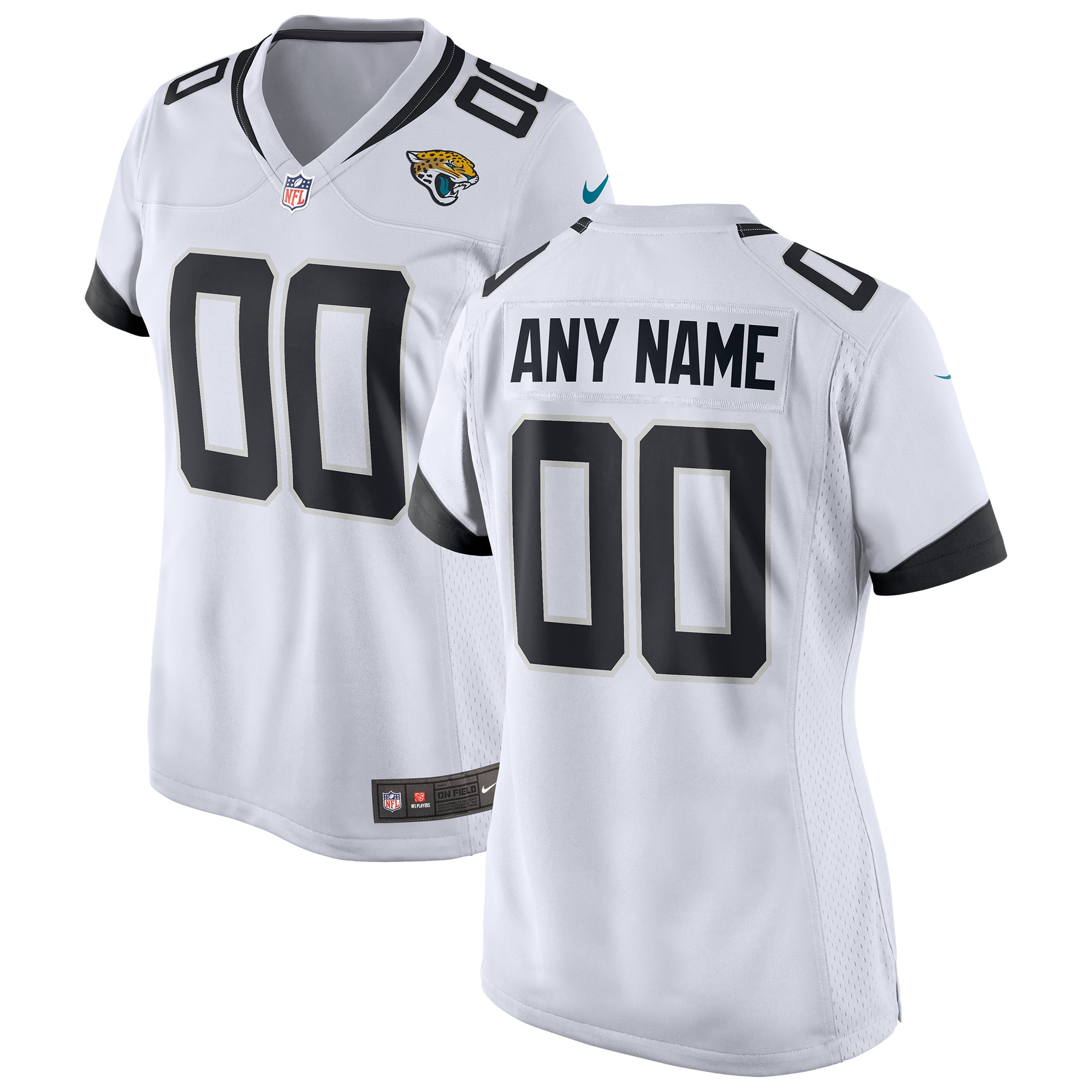 Women’s White Jacksonville Jaguars Custom Game Jersey