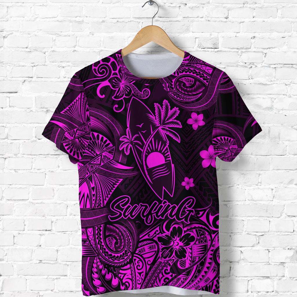 Hawaiian Surfing Polynesian T Shirt Unique Style Pink Ha93563