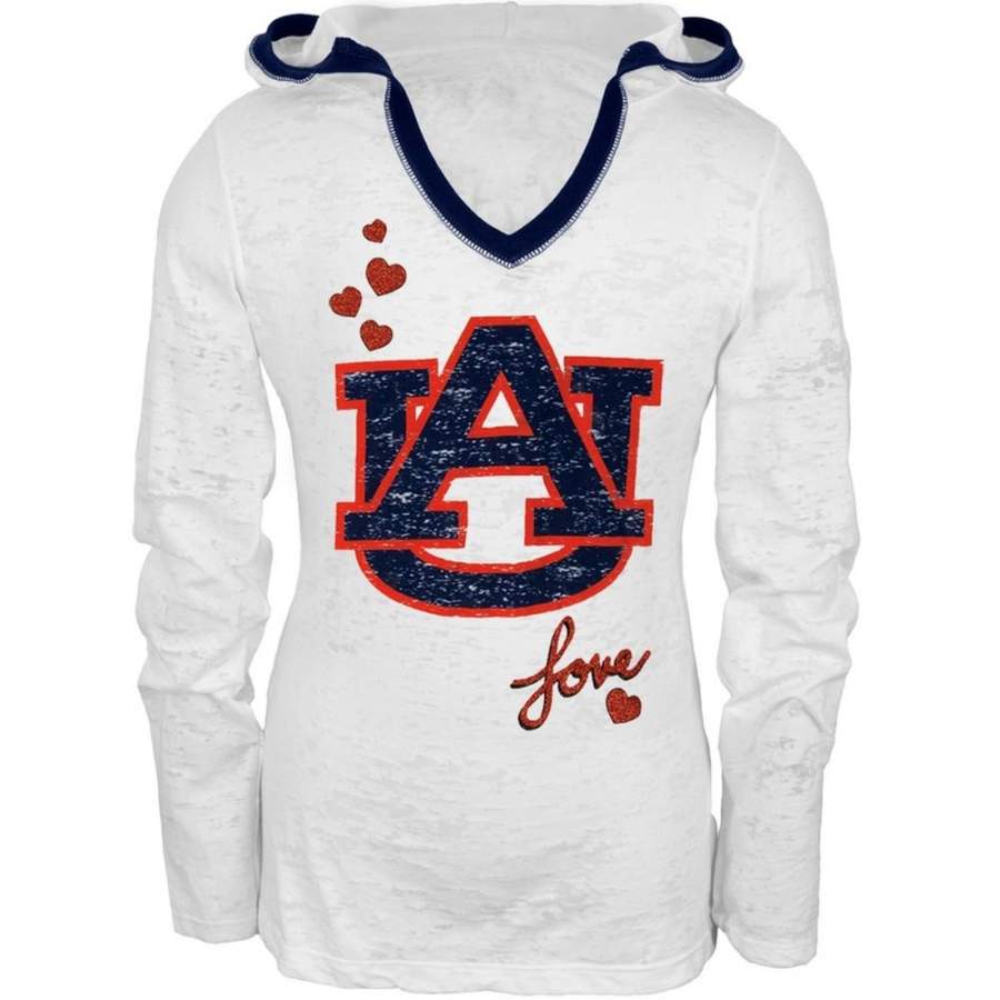 Auburn Tigers – Girls Youth Burnout Hooded Long Sleeve T-Shirt