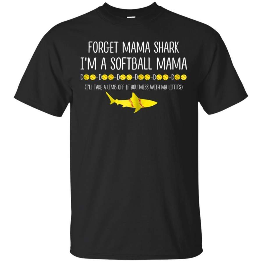 AGR Womens Forget Mama Shark Im A Softball Mama Do Do Jaq T-shirt