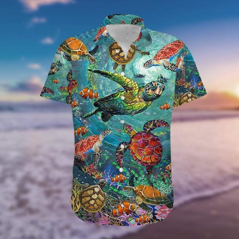 Awesome Turtle In The Ocean Hawaii Aloha Shirts Ha9546