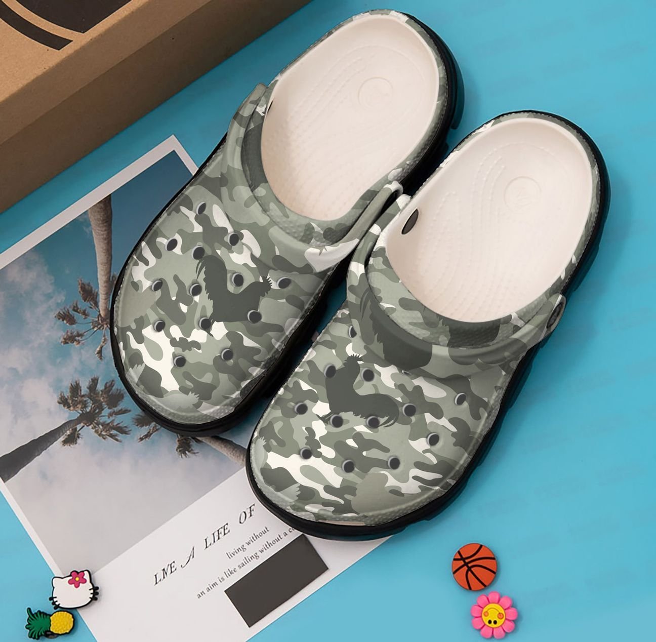 Chicken Personalized Clog, Custom Name, Text, Color, Number Fashion Style For Women, Men, Kid, Print 3D Camo Chicken